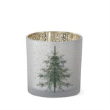 3 Frosted White Glass Christmas Tree Container