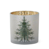 3 Frosted White Glass Christmas Tree Container