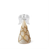 3 Gold & Pearl LED Tall Angels w/Timers