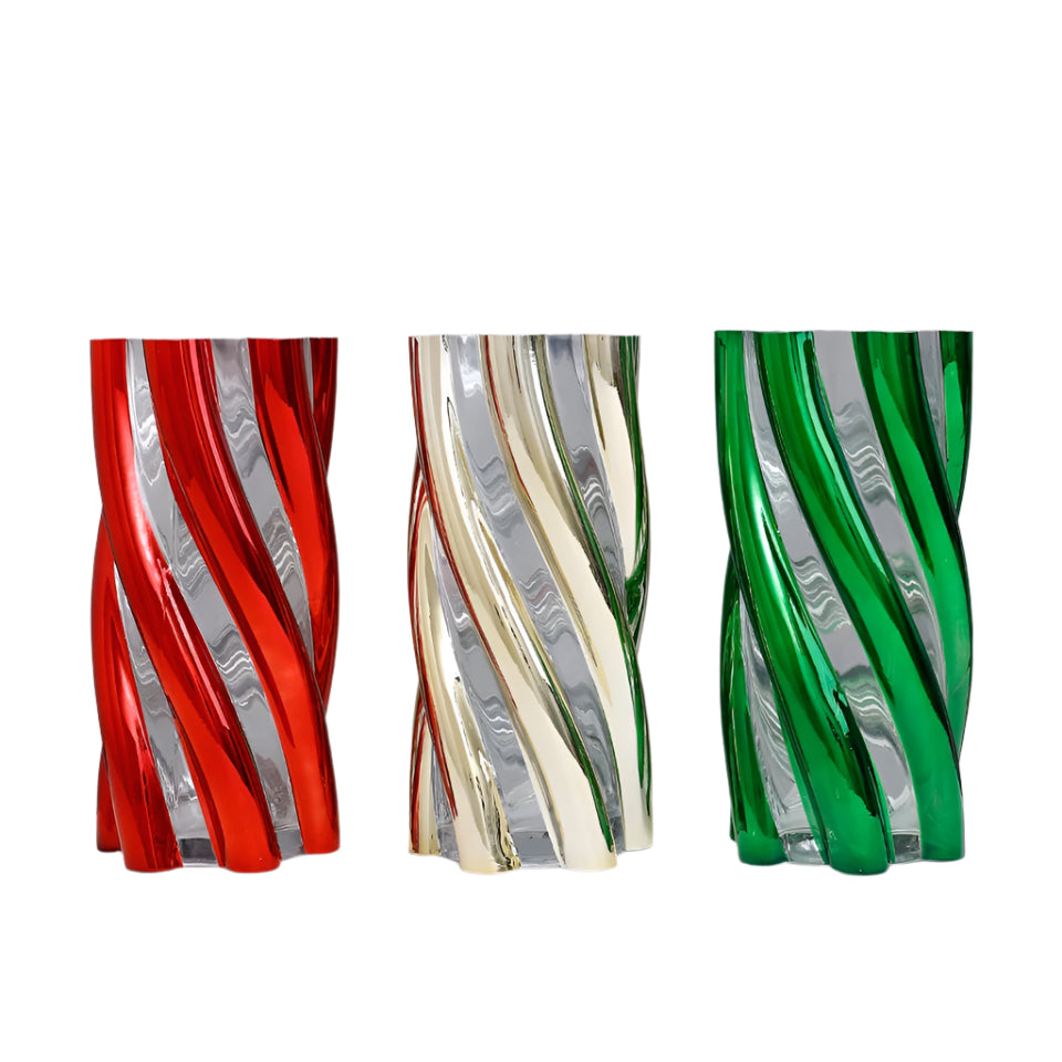 *D4.7"H9.8" - Assorted Christmas Glass Vases
