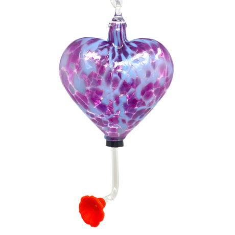 Local Handblown Glass Hummingbird Feeder - Heart