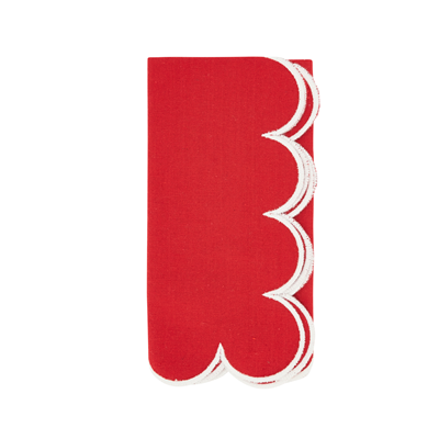 Scalloped Napkin - Red