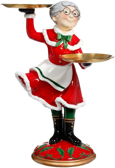 Joyful Mrs.Claus w/Tray 24"