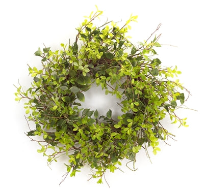 Oversized Mixed Foliage Wreath 30"D Polyester/Twig
