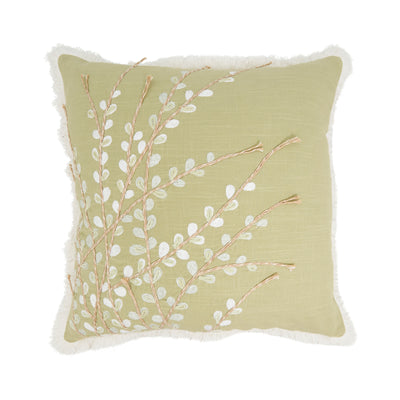 Embroidered Floral Pillow