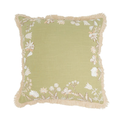 Embroidered Floral Pillow