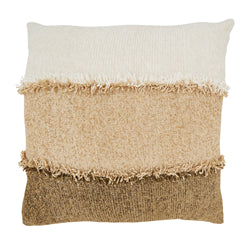 Color Band Fringe Pillow - Down Filled