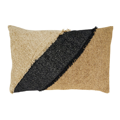 Color Band Fringe Pillow - Down Filled