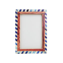 Chevron Bone + Wood Photo Frame