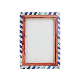 Chevron Bone + Wood Photo Frame