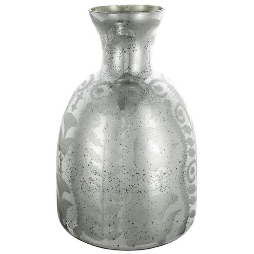 17.9" Anita Silver & White Vase