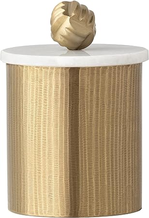 Tomar Antique Brass Ribbed 7.5H" Canister - MD