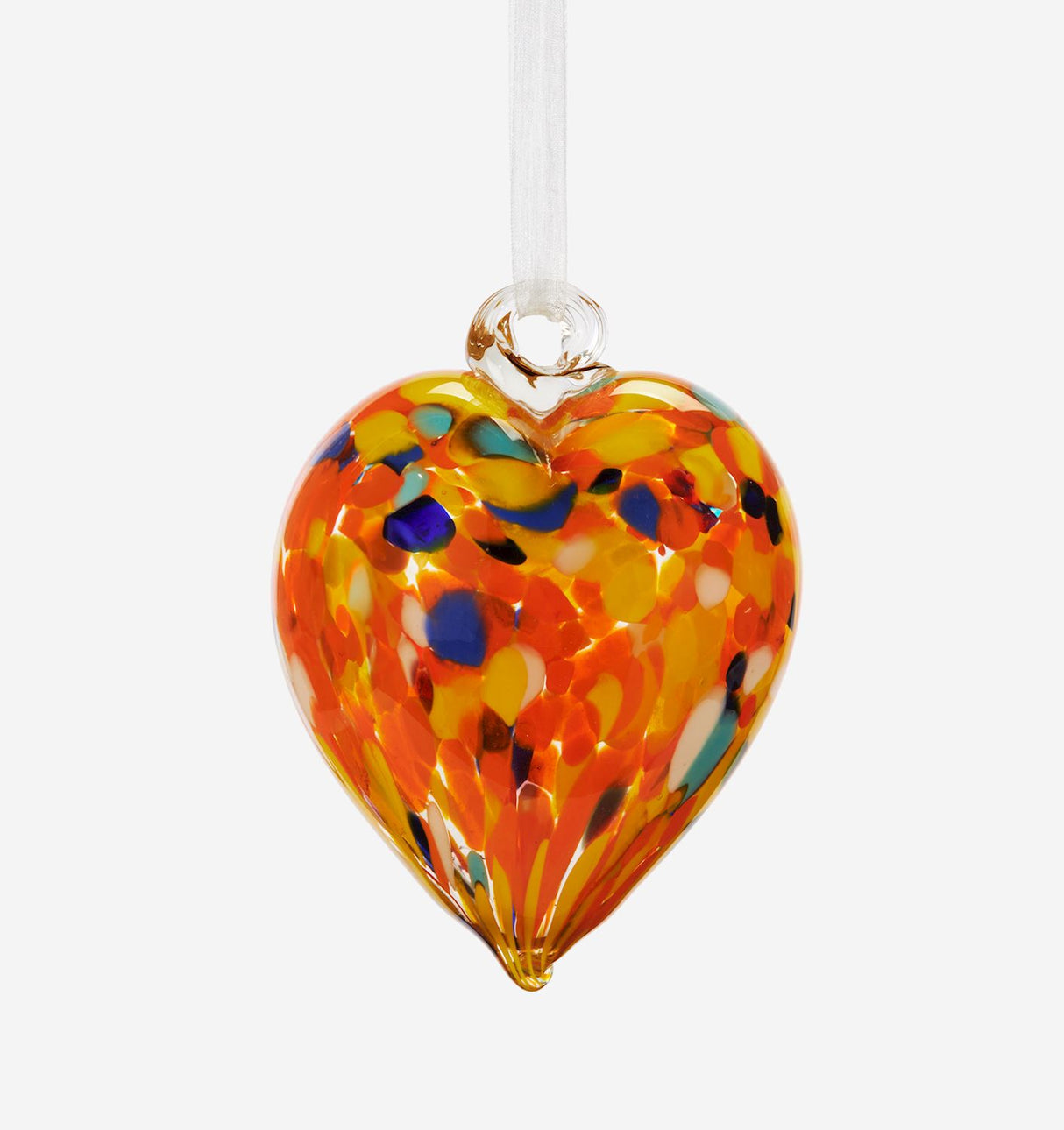 Colored Glass Heart Ornament, Yellow