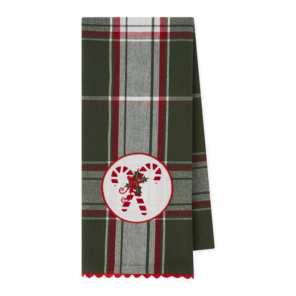 Candy Cane Bundle Embellished Dishtowel