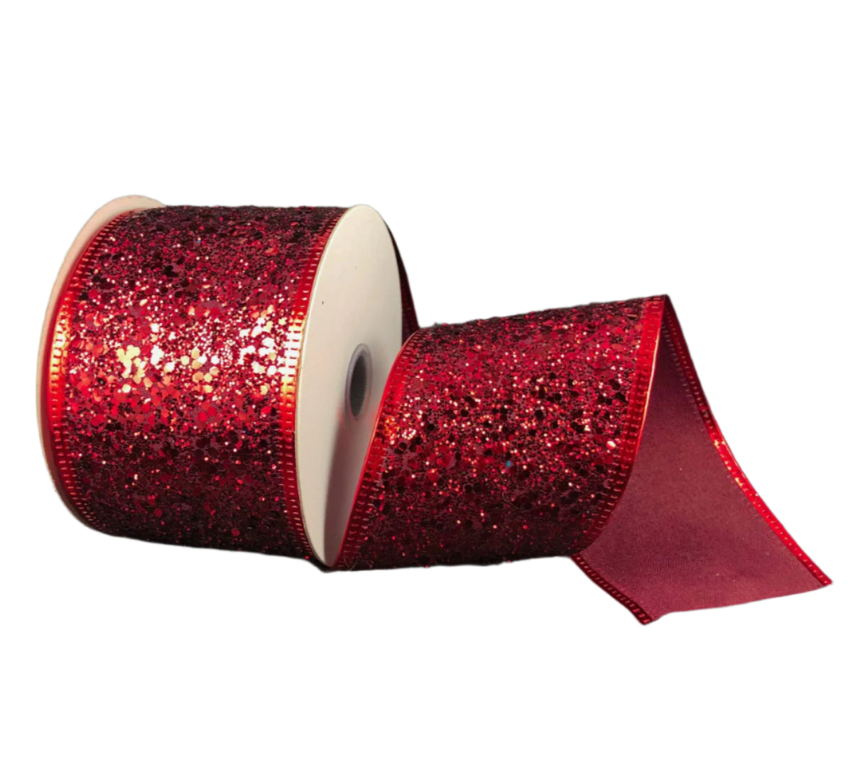 Dk Red Super Glitter Ribbon -  2.5" x 10y