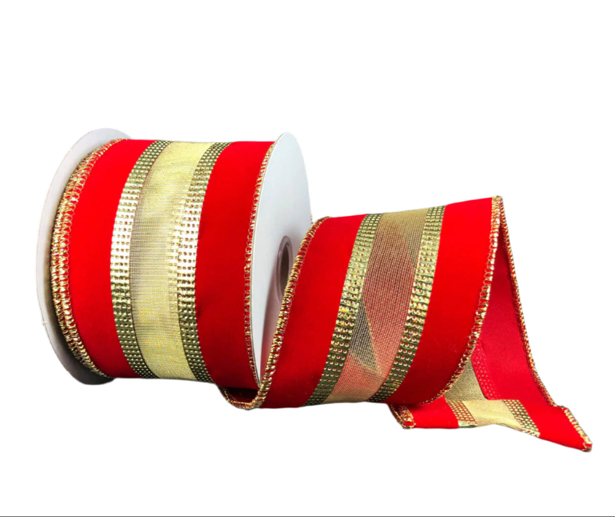 Red Velvet + Gold Firefly Ribbon -  2.5" x 10y