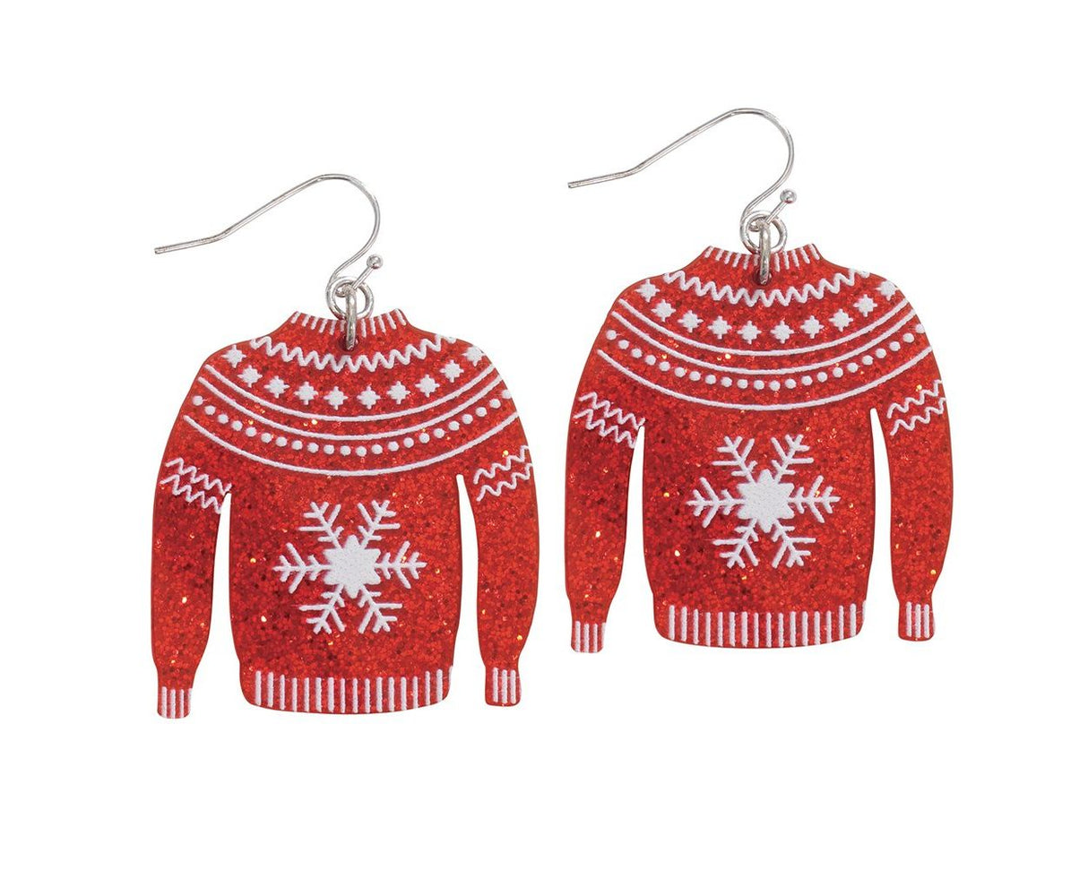 Earrings-Glitter Holiday Sweaters