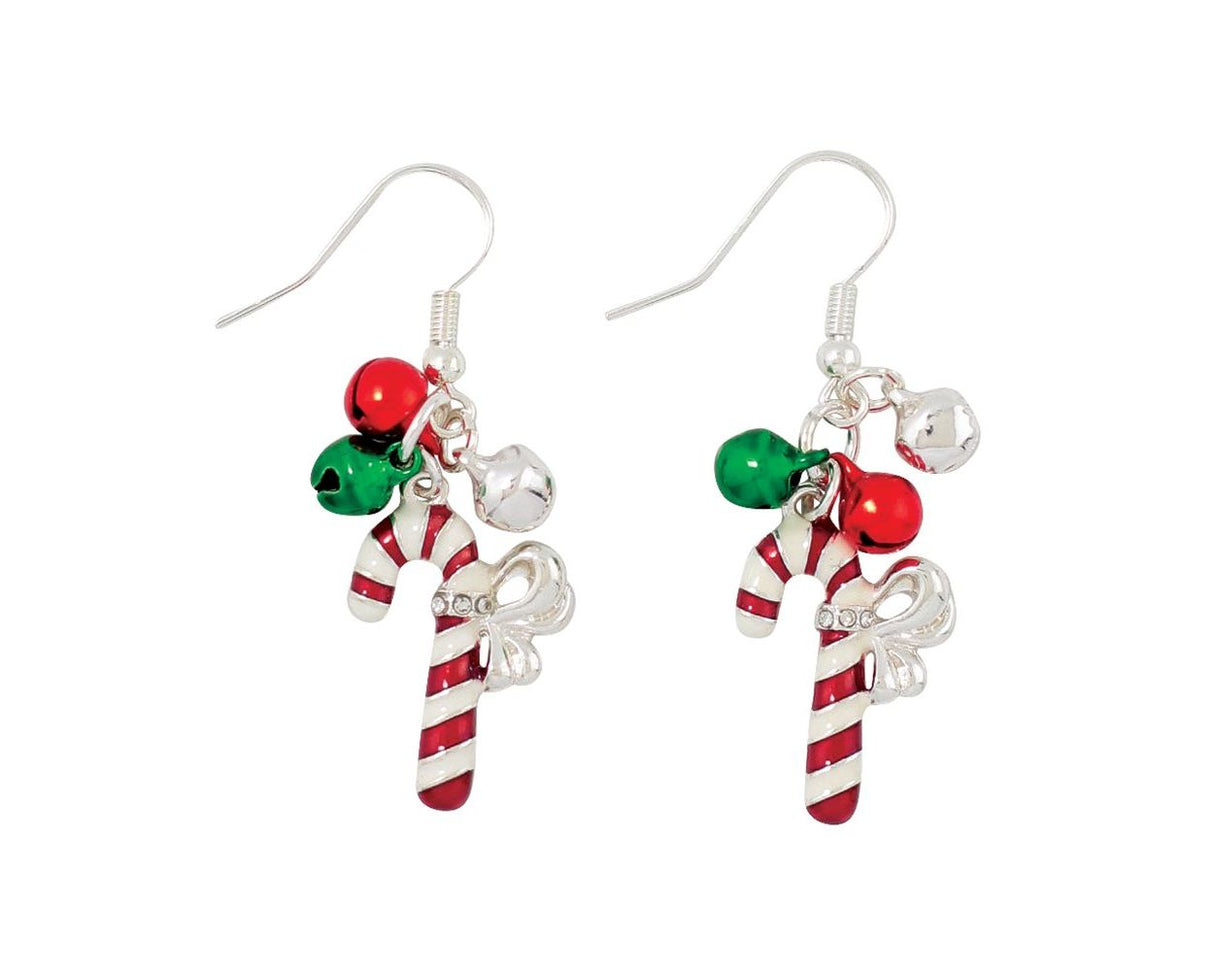 Earrings-Candy Canes with Jingles