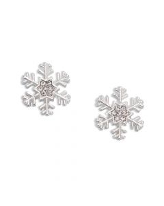 Earrings-Matte Silver Snowflake