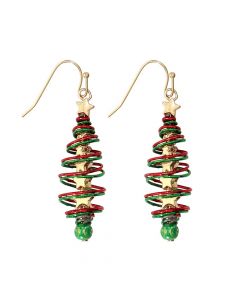 Earrings-Gold w wire twisted trees