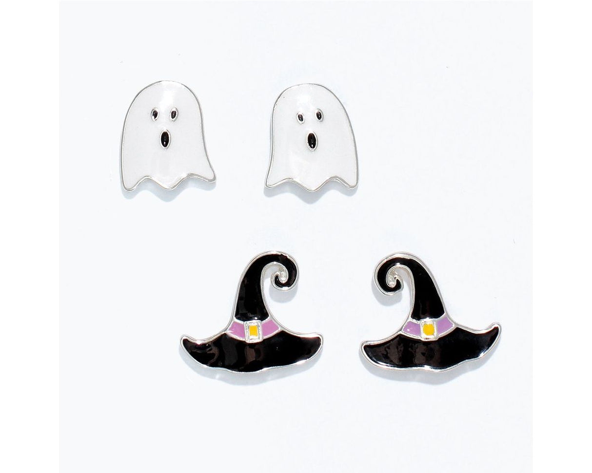 Earrings-Ghost & Witch Hat Duo