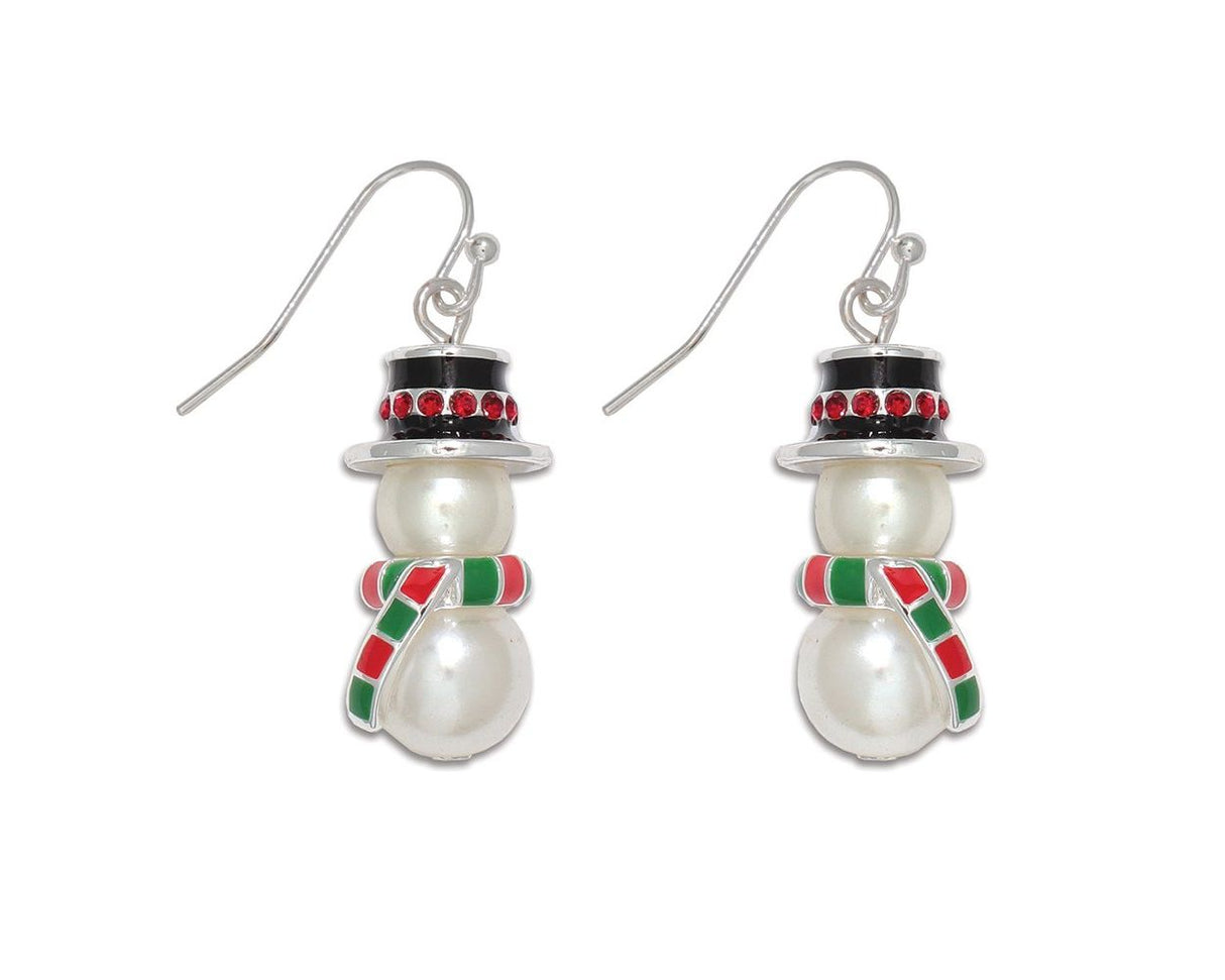 Earrings-Snowman with Scarf
