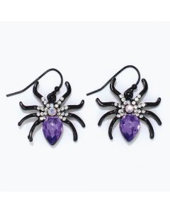 Earrings-Purple Sparkle Spiders