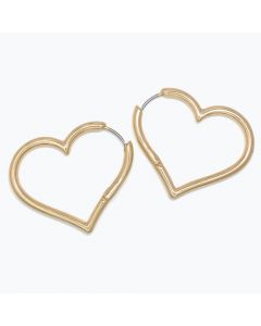 Earrings-Gold Heart Hoops