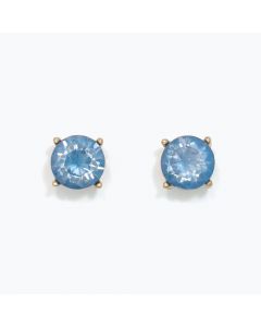 Earrings-Azure Blue Crystals w Gold