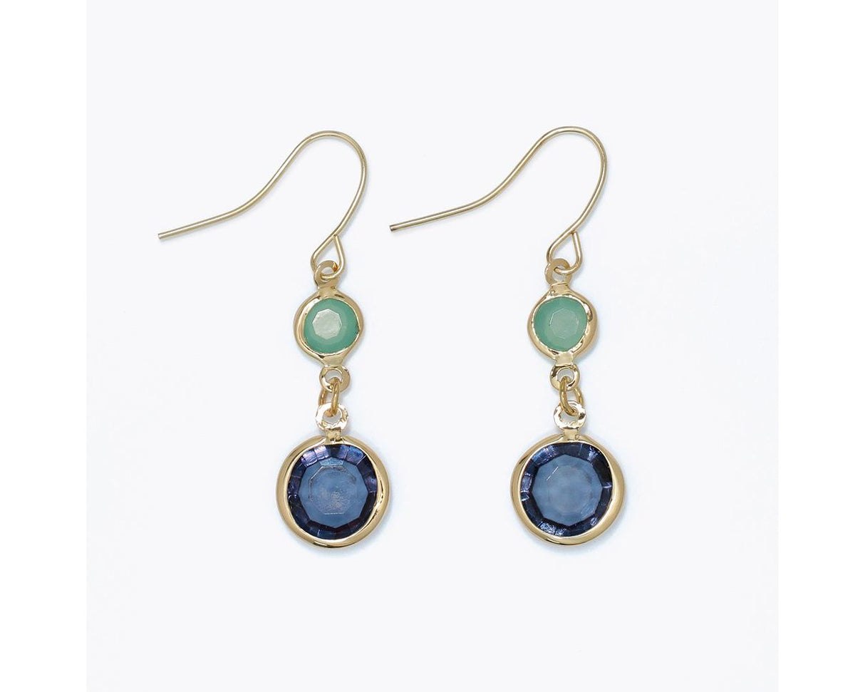 Earrings-Blue and Mint Crystal Dang