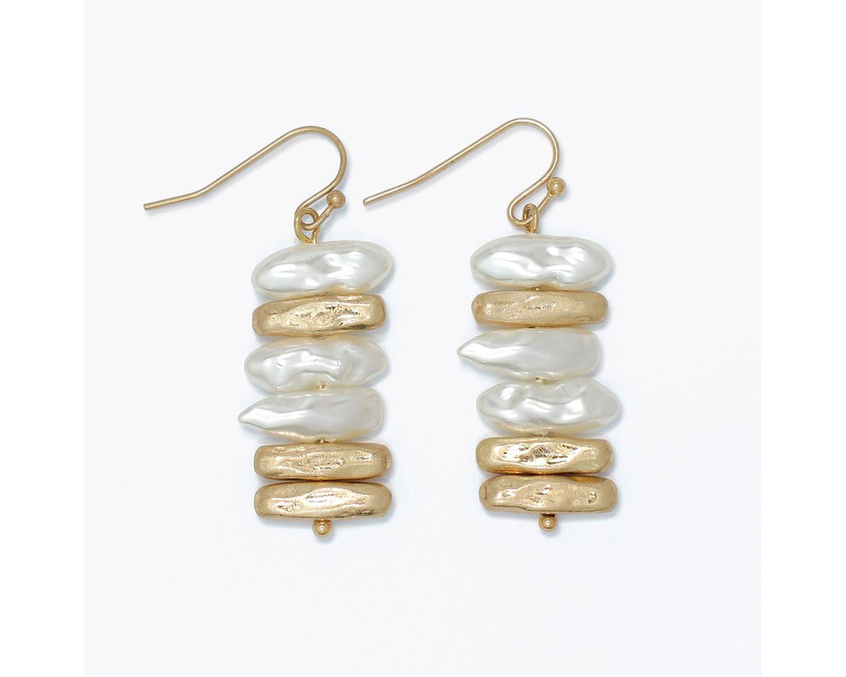 Earrings-Gold + Pearl Nuggets