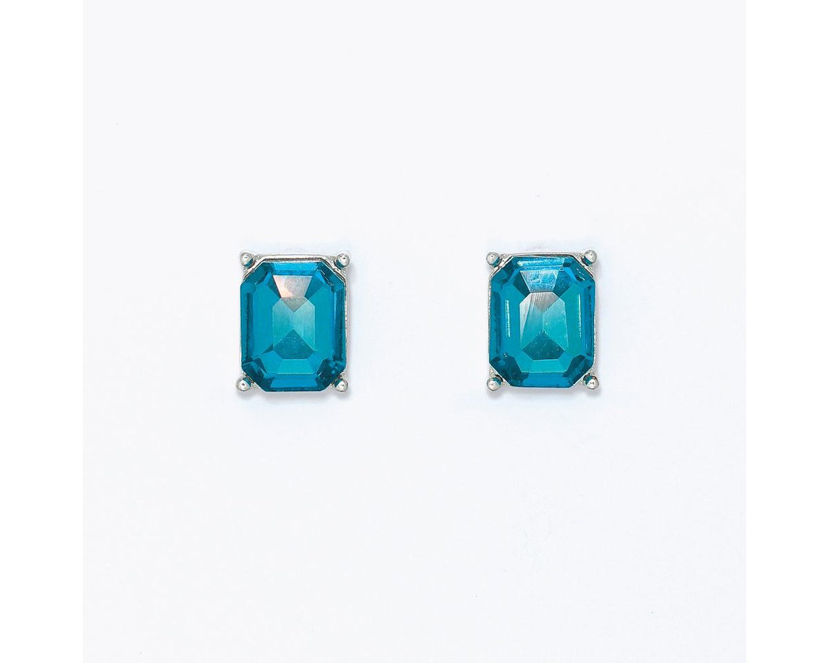 Earrings-Peacock Blue Crystals on S