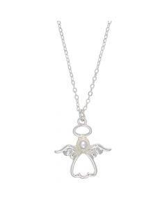 Necklace-Silver Angel with Pearl