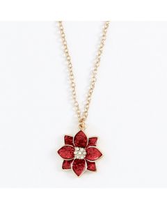 Necklace-Gold Glitter Poinsettias