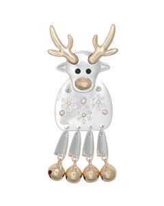 Pin-Slvr & Gld Reindeer w Dangle Le