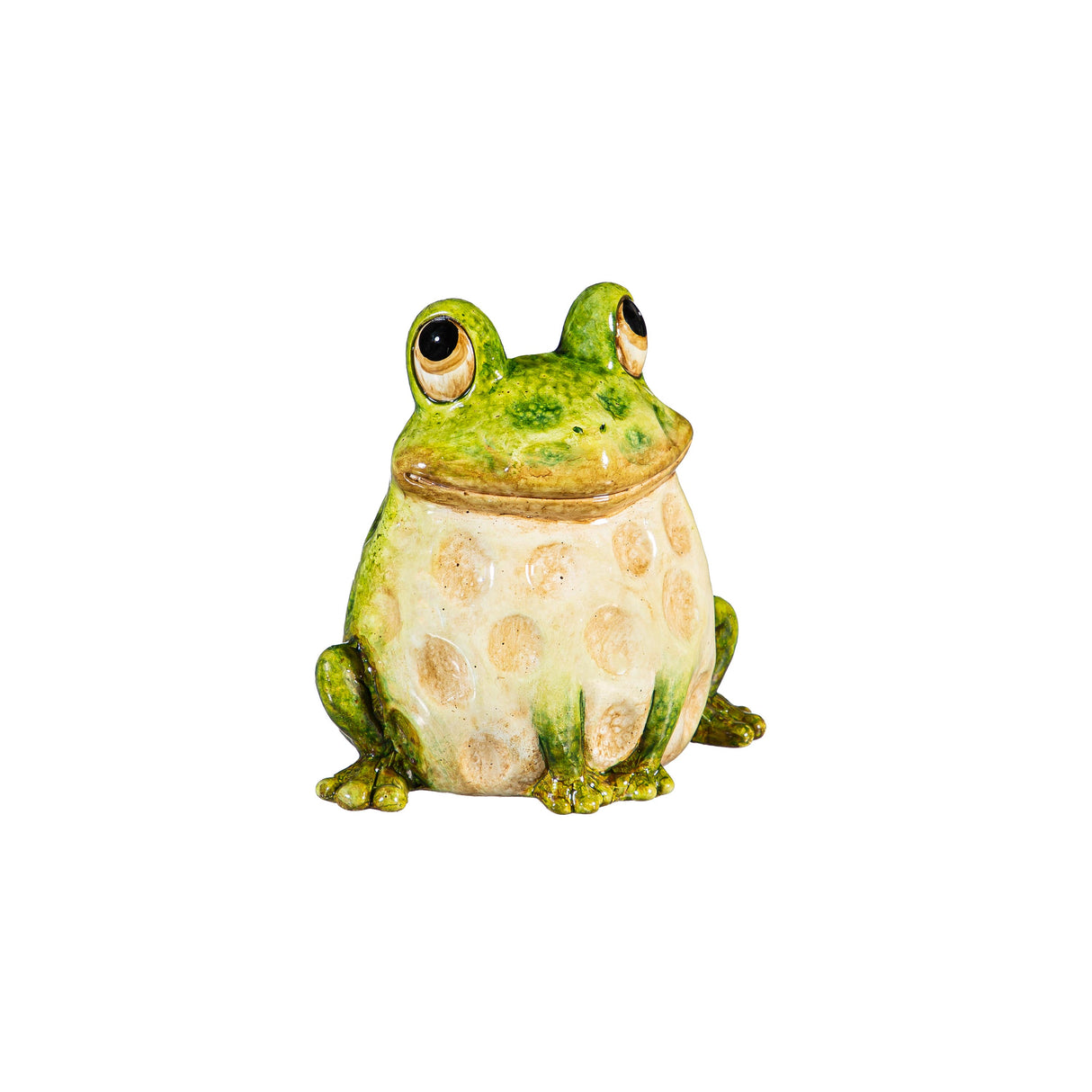 Ceramic Frog Family Statue, 7"H