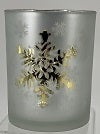5'' - Snowflake Glass Candle Holder