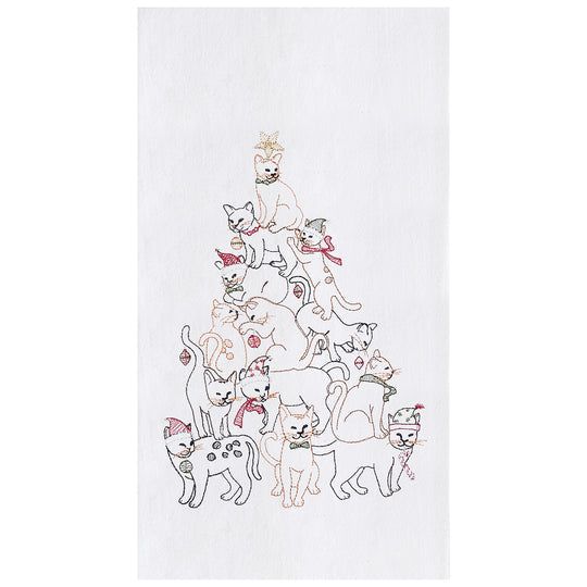 Cat Christmas Tree Towel