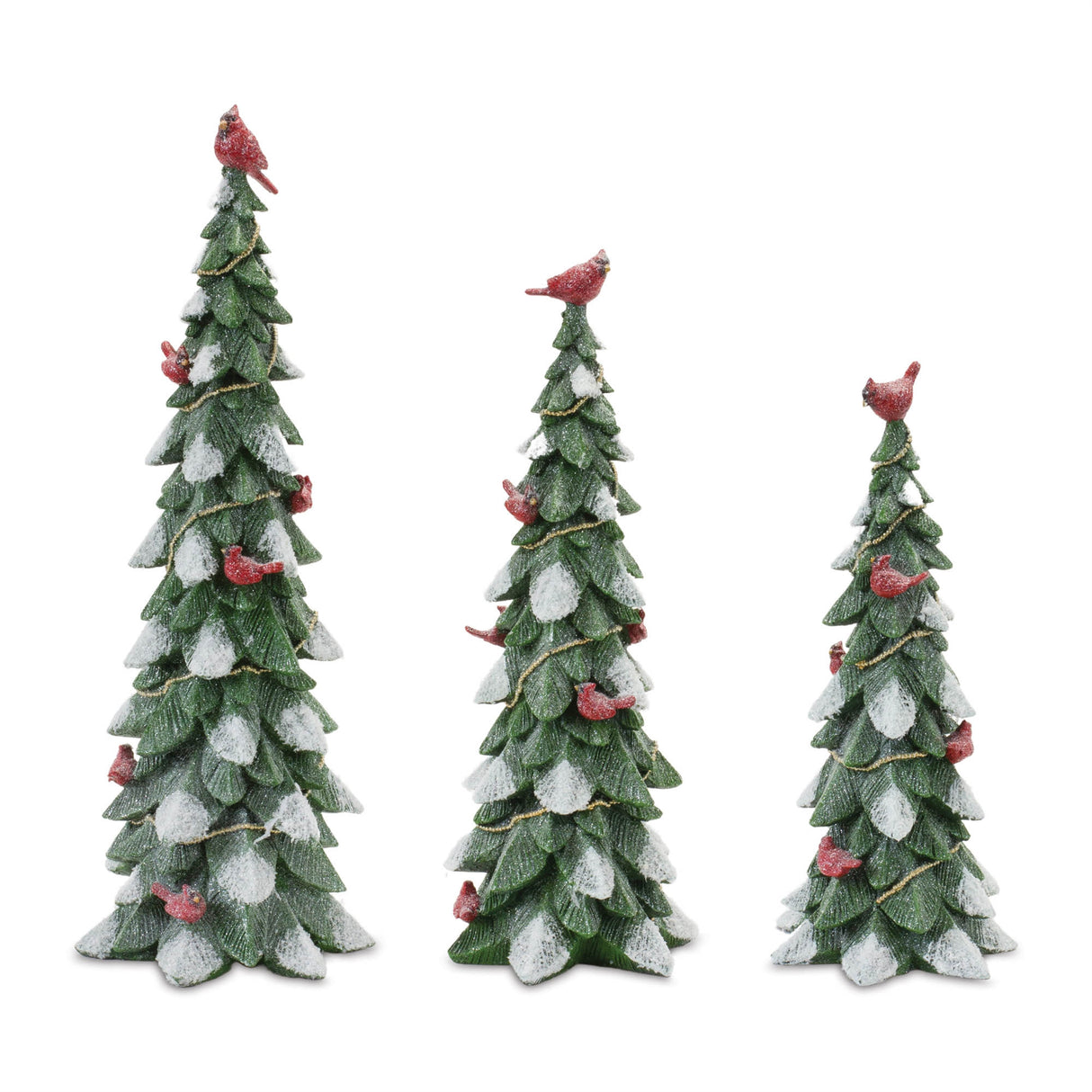 Tree w/Cardinal (Set of 3) 12.75"H,