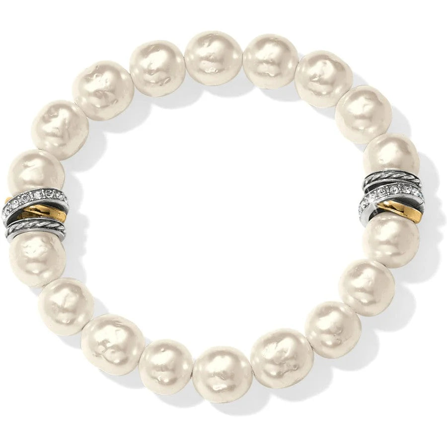 Neptune's Rings Pearl Stretch Bracelet - Cream