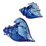 Glass Conch Shell Table Decor - Blue Coba