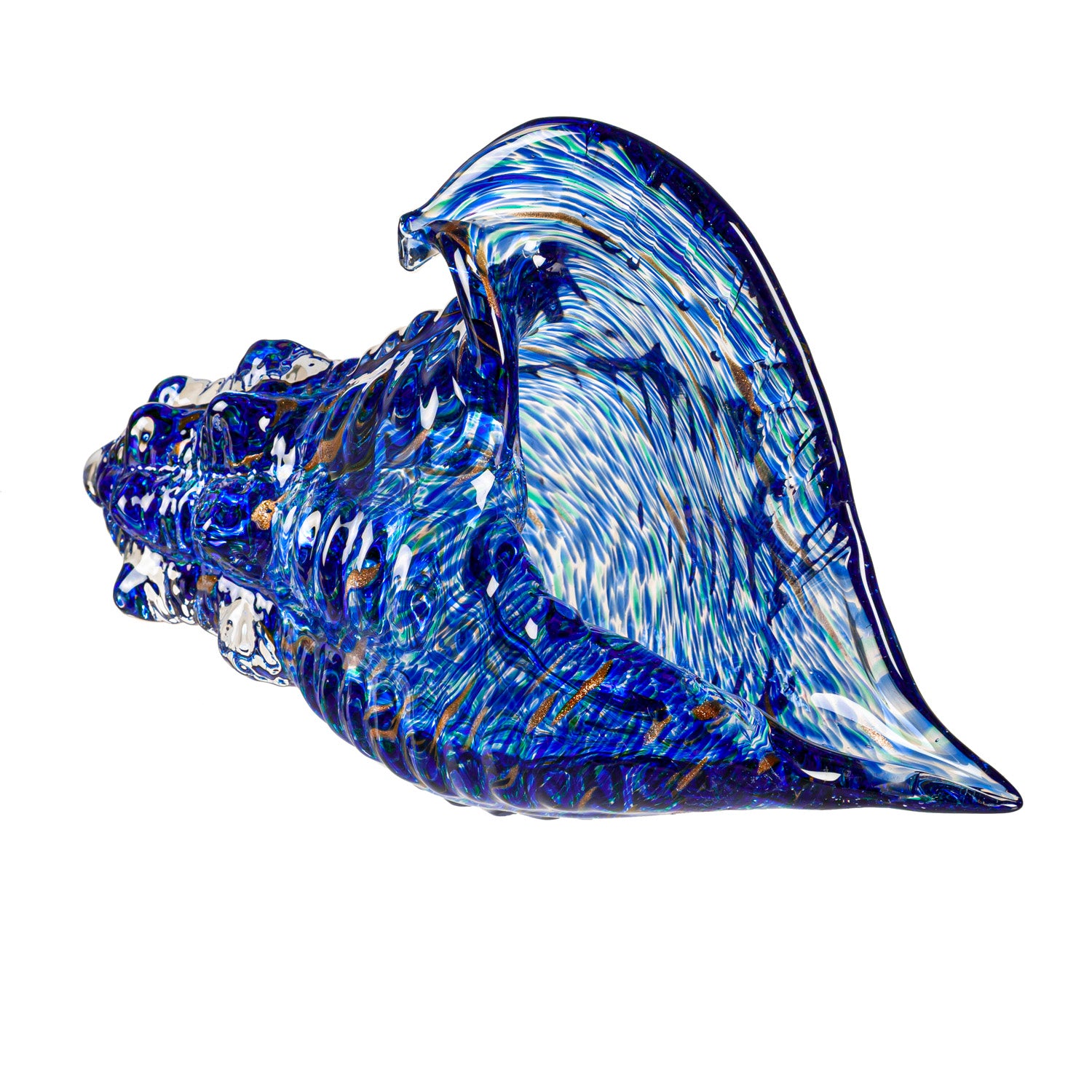 Glass Conch Shell Table Decor - Blue Coba
