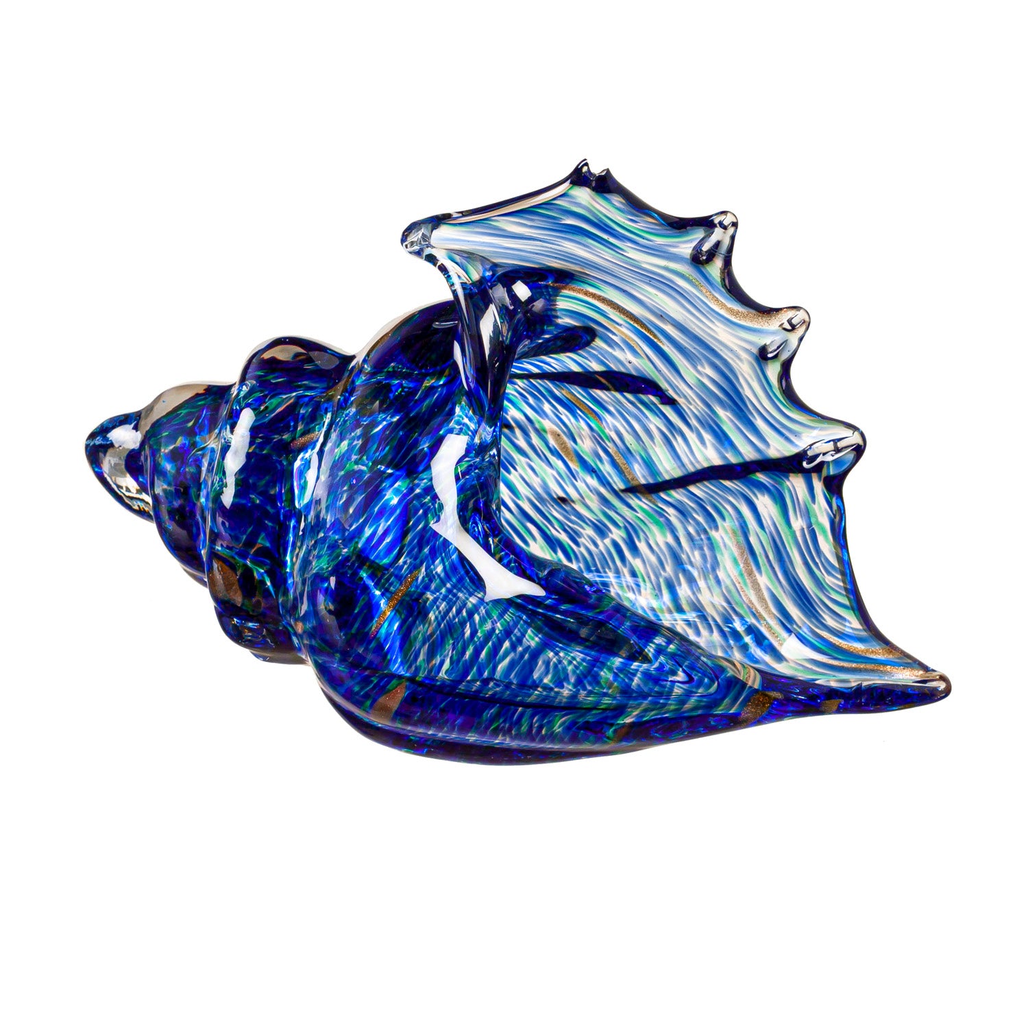 Glass Conch Shell Table Decor - Blue Coba
