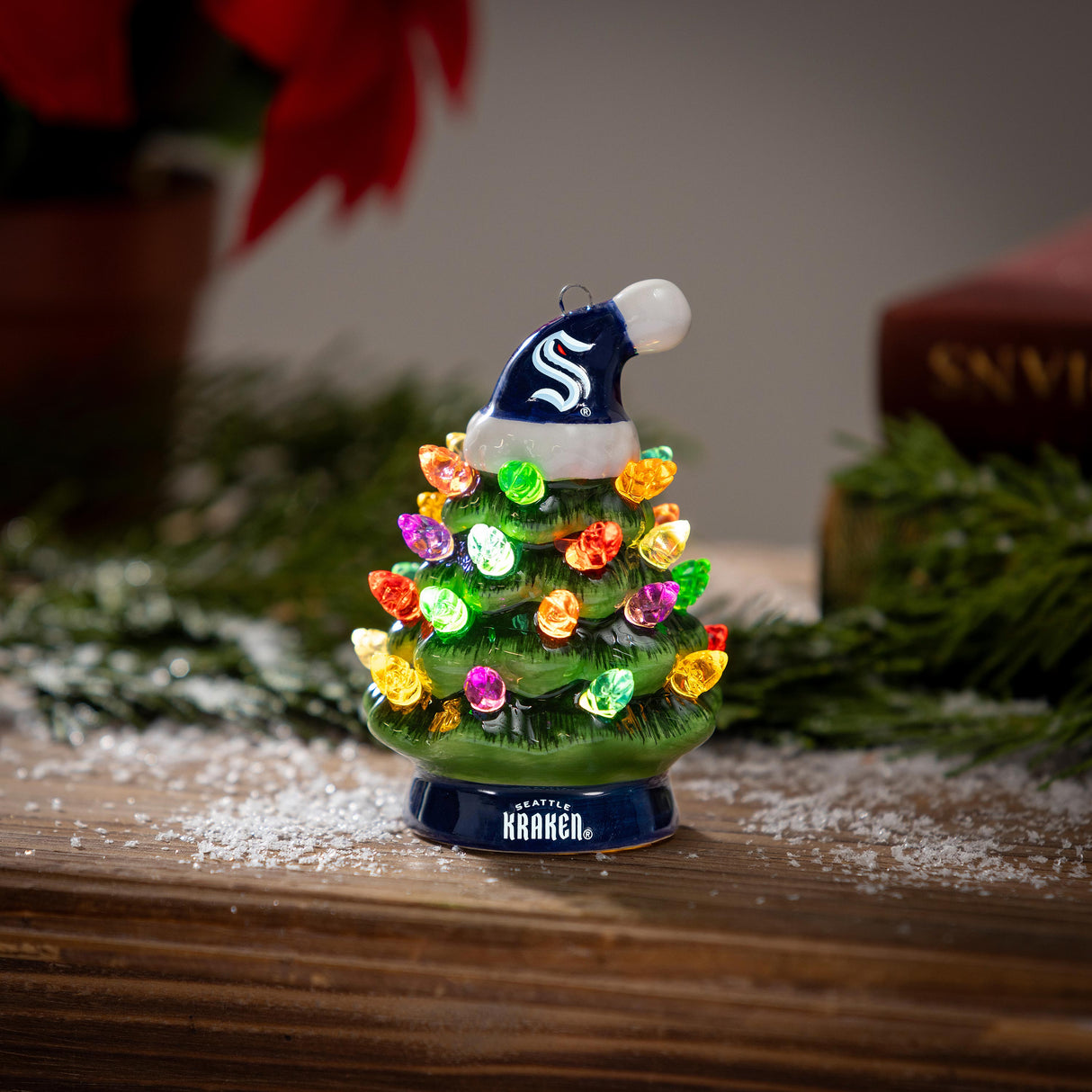 4" Mini LED Tabletop Christmas Tree, Seattle Krake