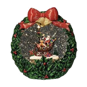 GLOBE #12 - 7.5"H LIGHTED SWIRL WREATH