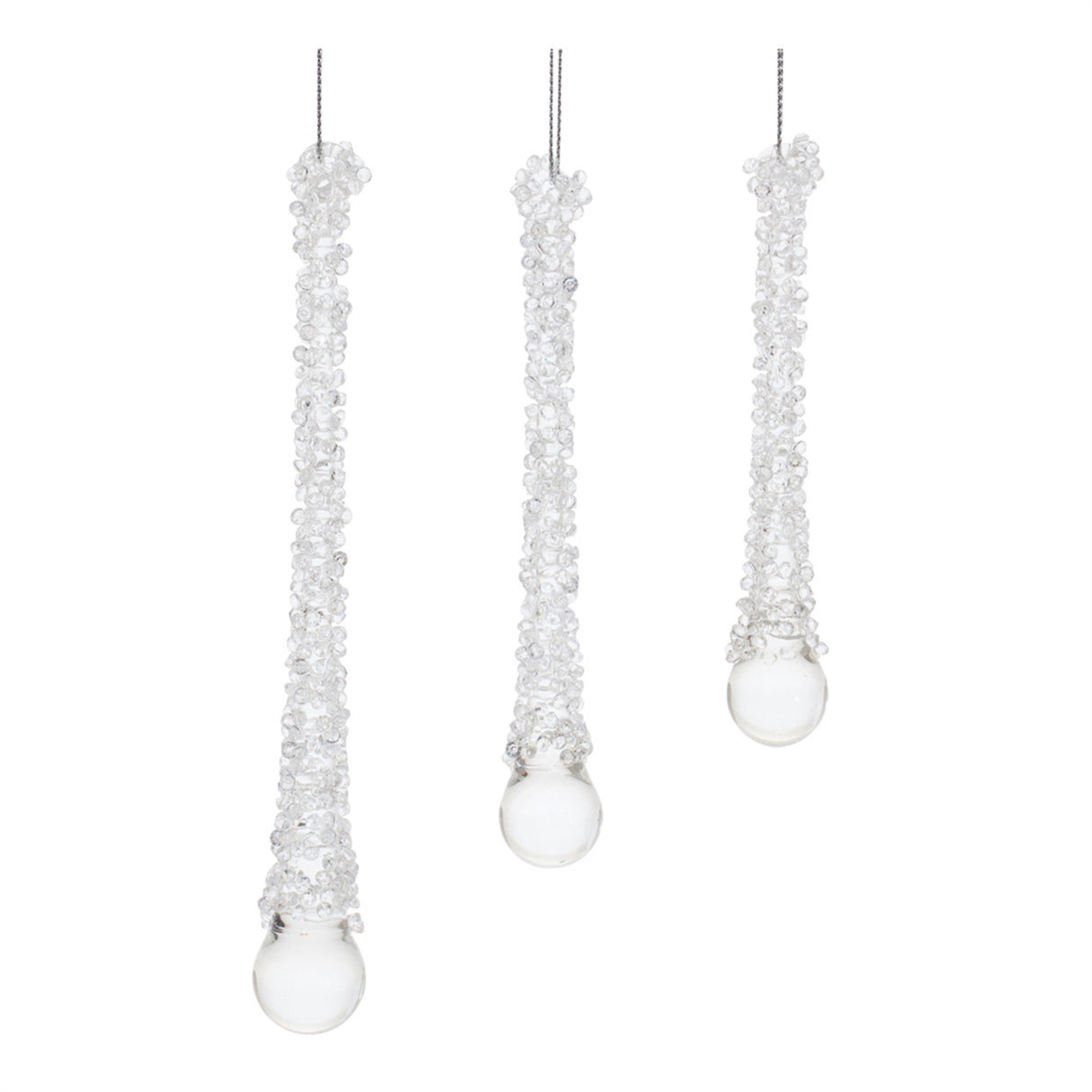 Icicle Drop 4.25"H, 5"H, 6.25"H Glass