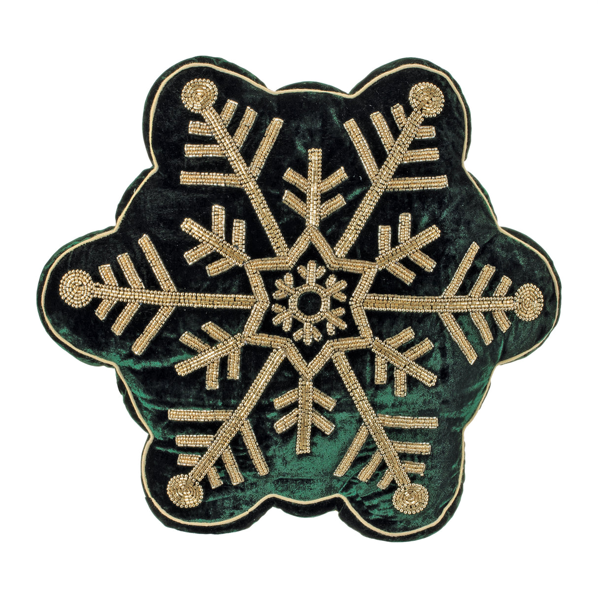 Dark Green Snowflake Pillow