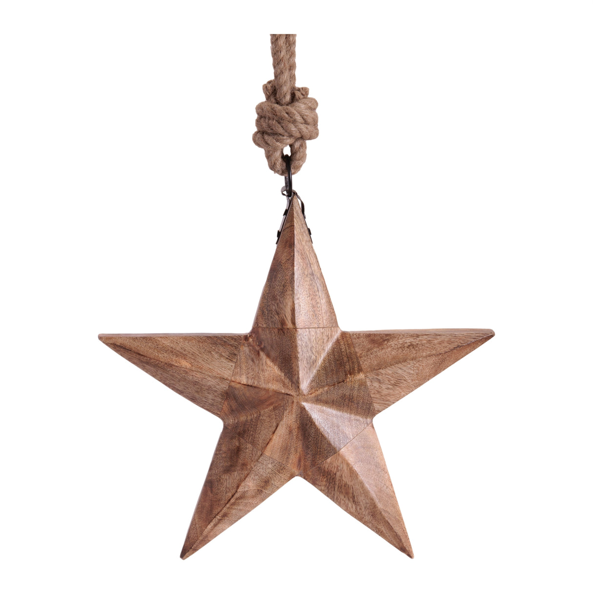 Star Ornament 14.75”H Wood/Jute