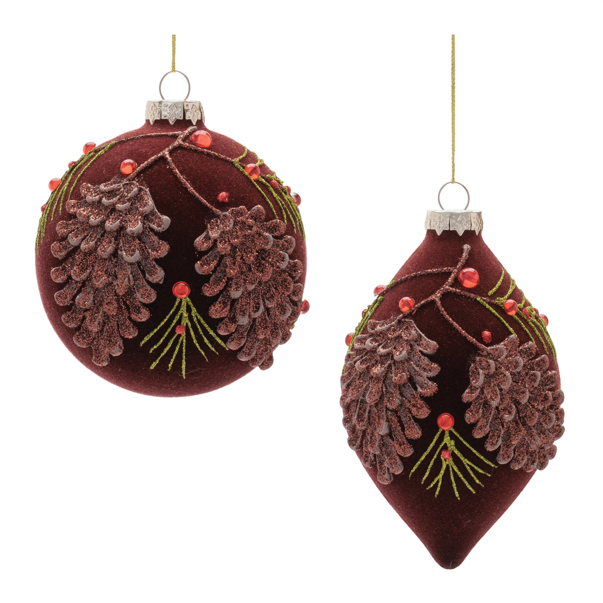 Pinecone Ornament - 2 Assorted