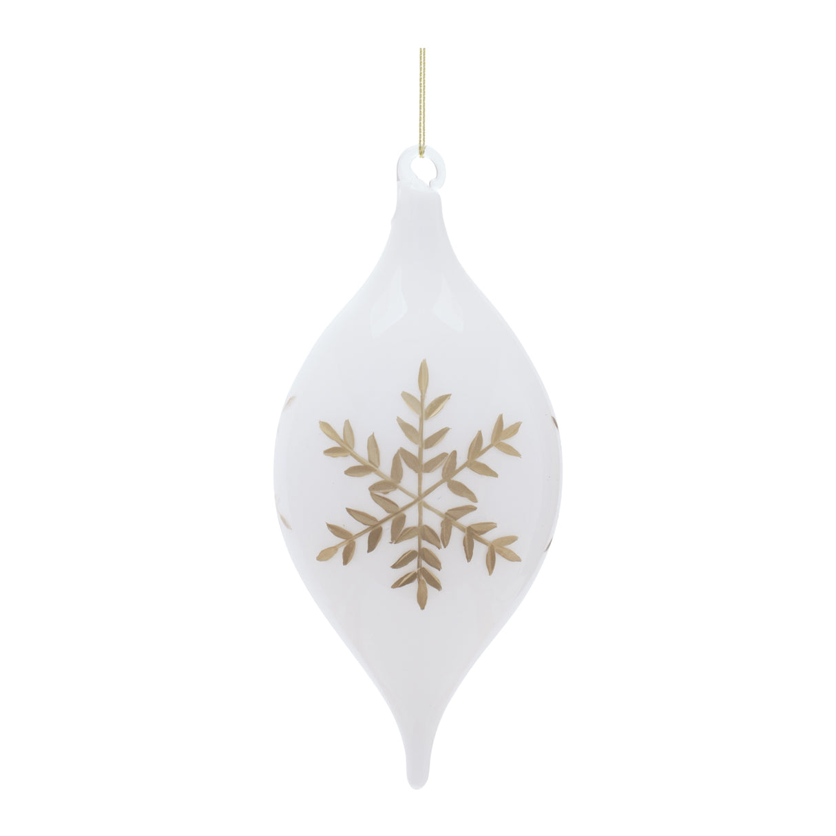 Ornament w/Snowflake 7”H Glass